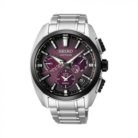 Seiko Men Round Purple Watch